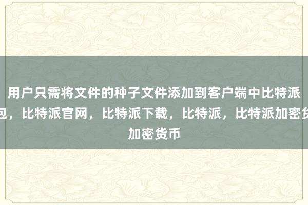 用户只需将文件的种子文件添加到客户端中比特派钱包，比特派官网，比特派下载，比特派，比特派加密货币