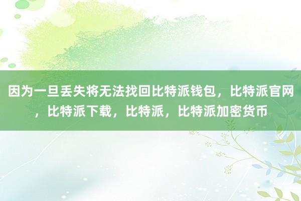 因为一旦丢失将无法找回比特派钱包，比特派官网，比特派下载，比特派，比特派加密货币