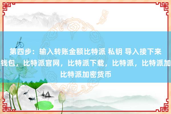 第四步：输入转账金额比特派 私钥 导入接下来比特派钱包，比特派官网，比特派下载，比特派，比特派加密货币