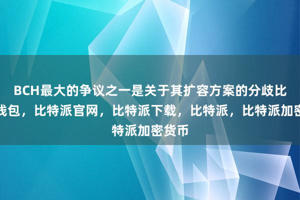 BCH最大的争议之一是关于其扩容方案的分歧比特派钱包，比特派官网，比特派下载，比特派，比特派加密货币